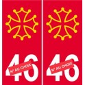 46 Occitan fond rouge autocollant plaque sticker numéro 46