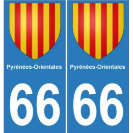 66 Pyrénées-Orientales autocollant plaque blason armoiries stickers département