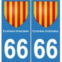 66 Pyrenees-Orientales adesivo piastra stemma coat of arms adesivi dipartimento