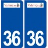 36 Valençay logo autocollant plaque stickers ville