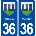 36 Valençay blason ville autocollant plaque stickers