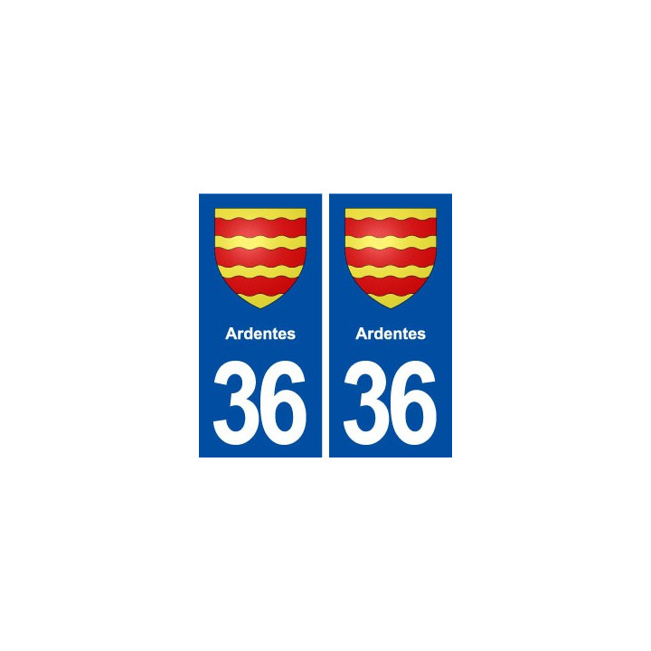 36 Ardentes blason ville autocollant plaque stickers