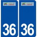 36 Ardentes logo ville autocollant plaque stickers