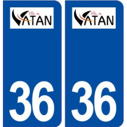 36 Vatan logo ville autocollant plaque stickers