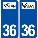 36 Vatan logo ville autocollant plaque stickers