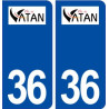 36 Vatan logo ville autocollant plaque stickers