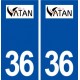 36 Vatan logo ville autocollant plaque stickers