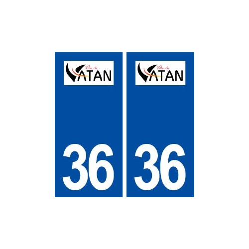 36 Vatan logo ville autocollant plaque stickers