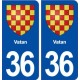 36 Vatan blason ville autocollant plaque stickers