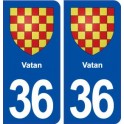 36 Vatna escudo de armas de la ciudad de etiqueta, placa de la etiqueta engomada