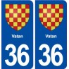 36 Vatan blason ville autocollant plaque stickers