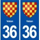 36 Vatan blason ville autocollant plaque stickers