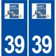 39 Saint Lupicin logo autocollant plaque stickers département 