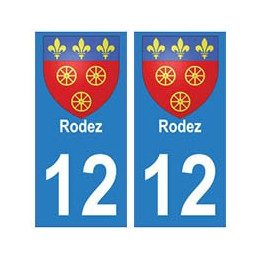 12 Rodez ville autocollant plaque