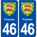 46 Prayssac blason ville autocollant plaque stickers département