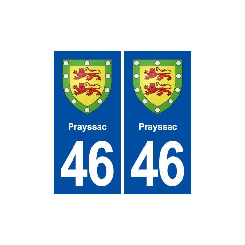 46 Prayssac blason ville autocollant plaque stickers département