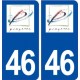 46 Prayssac logo ville autocollant plaque stickers département