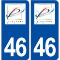 46 Prayssac logo ville autocollant plaque stickers département
