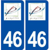 46 Prayssac logo ville autocollant plaque stickers département