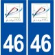 46 Prayssac logo ville autocollant plaque stickers département