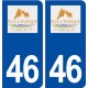 46 Puy L'Evêque logo ville autocollant plaque stickers département