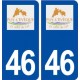 46 Puy L'Evêque logo ville autocollant plaque stickers département