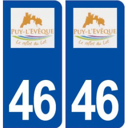 46 Puy L'Evêque logo ville autocollant plaque stickers département