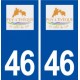 46 Puy L'Evêque logo ville autocollant plaque stickers département
