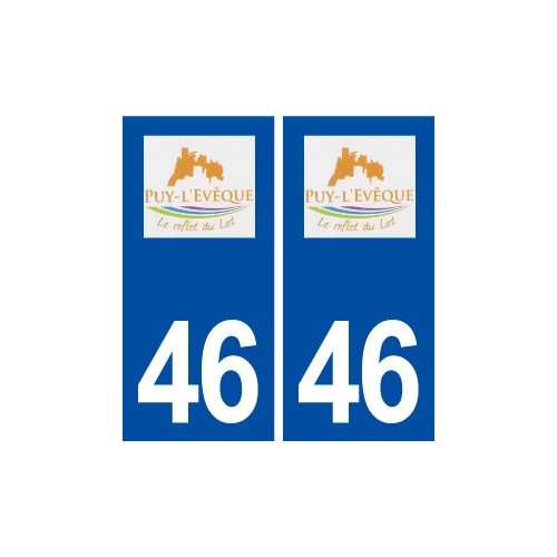 46 Puy L'Evêque logo ville autocollant plaque stickers département