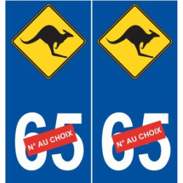 Kangourou australie  sticker auto numéro choix autocollant plaque immatriculation