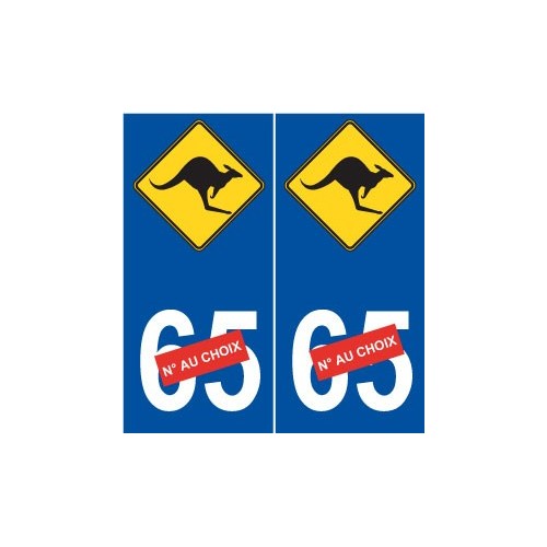 Kangourou australie  sticker auto numéro choix autocollant plaque immatriculation