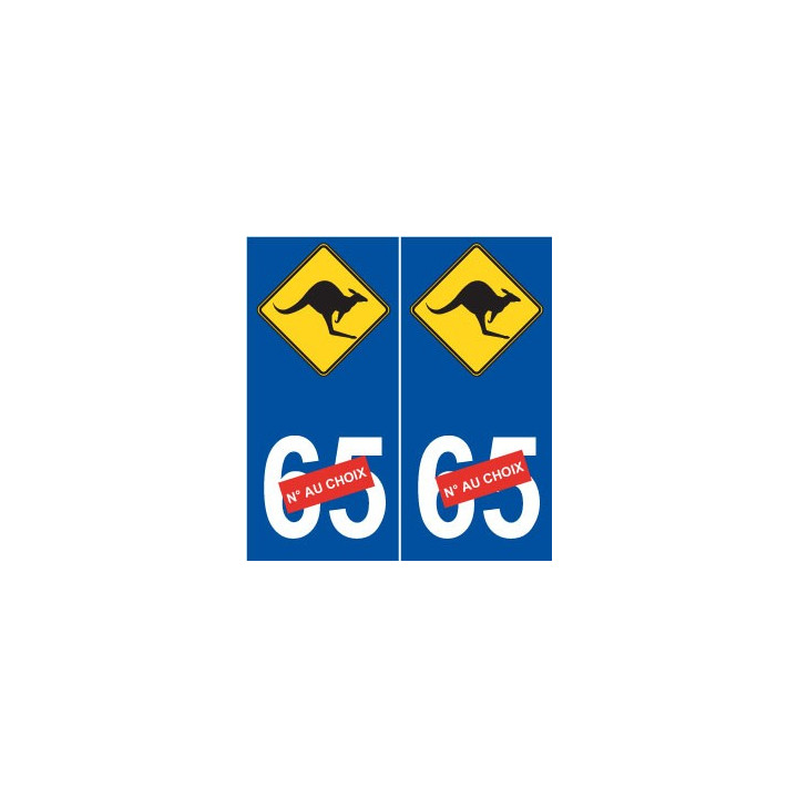 Kangourou australie  sticker auto numéro choix autocollant plaque immatriculation