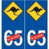 Kangourou australie  sticker auto numéro choix autocollant plaque immatriculation