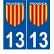 Provence sticker numéro choix autocollant plaque département