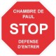 Stop Entrer Sticker Autocollant prénom au choix Prénom Chambre Enfant logo1