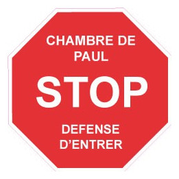 Stop Entrer Sticker Autocollant prénom au choix Prénom Chambre Enfant logo1