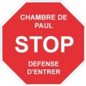 Stop Entrer Sticker Autocollant prénom au choix Prénom Chambre Enfant logo1