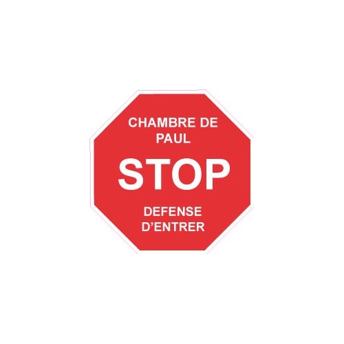 Stop Entrer Sticker Autocollant prénom au choix Prénom Chambre Enfant logo1