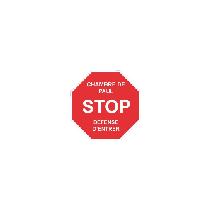 Stop Entrer Sticker Autocollant prénom au choix Prénom Chambre Enfant logo1