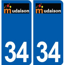 34 Mudaison logo autocollant plaque immatriculation ville
