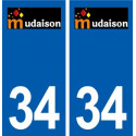 34 Mudaison logo autocollant plaque immatriculation ville