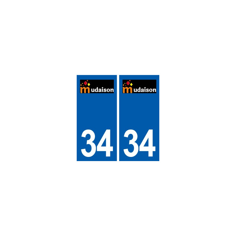 34 Mudaison logo autocollant plaque immatriculation ville