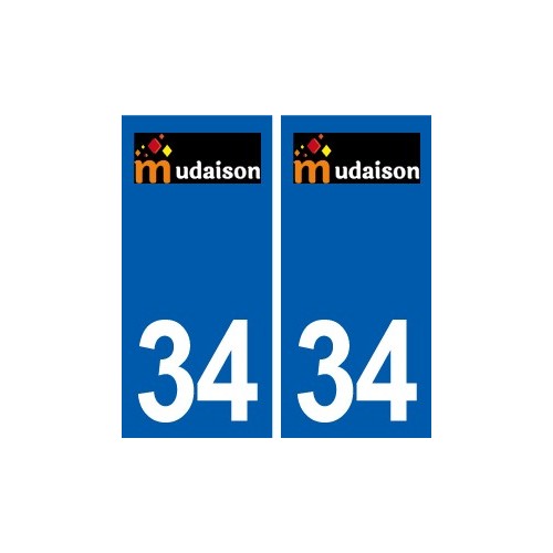 34 Mudaison logo autocollant plaque immatriculation ville