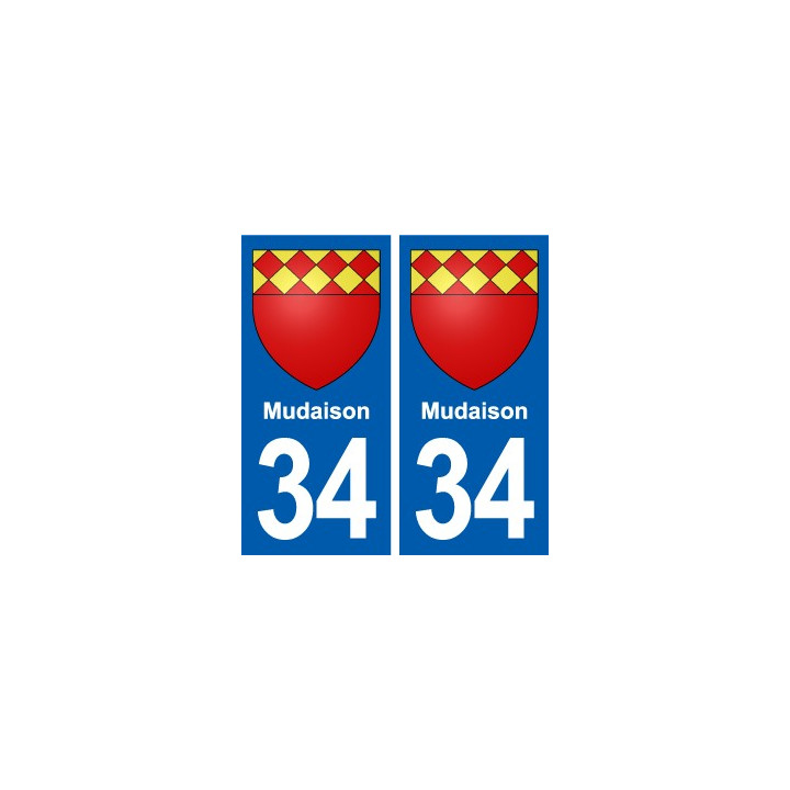 34 Mudaison blason autocollant plaque immatriculation ville