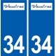 34 Vendres logo ville autocollant plaque stickers