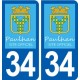 34 Paulhan logo ville autocollant plaque stickers