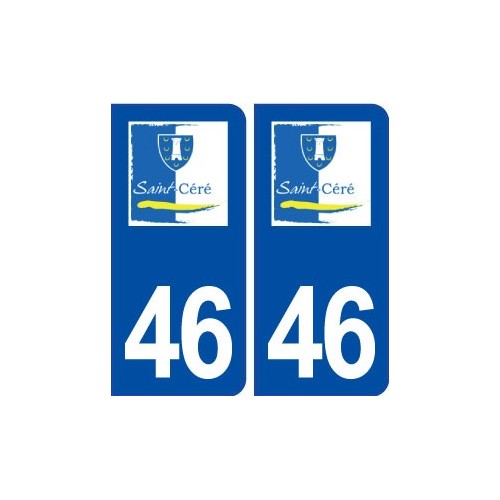 46 Saint Céré logo ville autocollant plaque stickers département