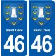 46 Saint Céré blason ville autocollant plaque stickers département