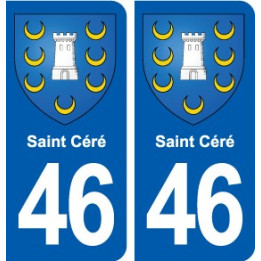 46 Saint Céré blason ville autocollant plaque stickers département
