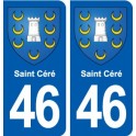46 Saint Céré blason ville autocollant plaque stickers département